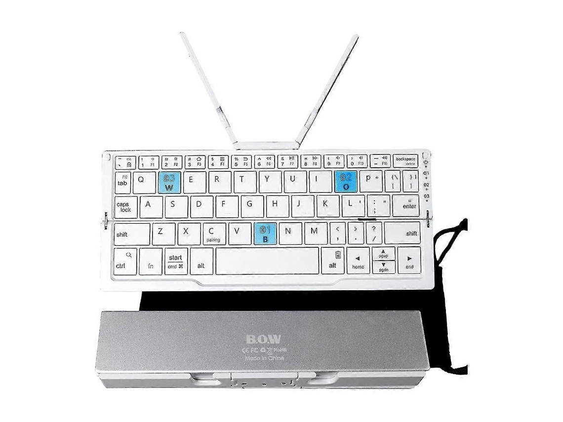Mini Teclado Bluetooth Dobrável com Suporte para Celular, Teclado Bluetooth Dobrável em Liga de Alumínio para Tablet e Celular. TAISHENGDA