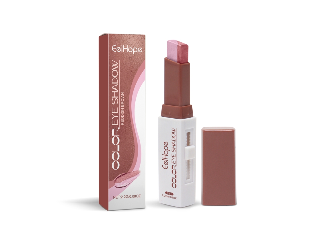 Pincel de Sombras LAXISCREED com Ponta Bicolor Pérola em Marrom e Avermelhado