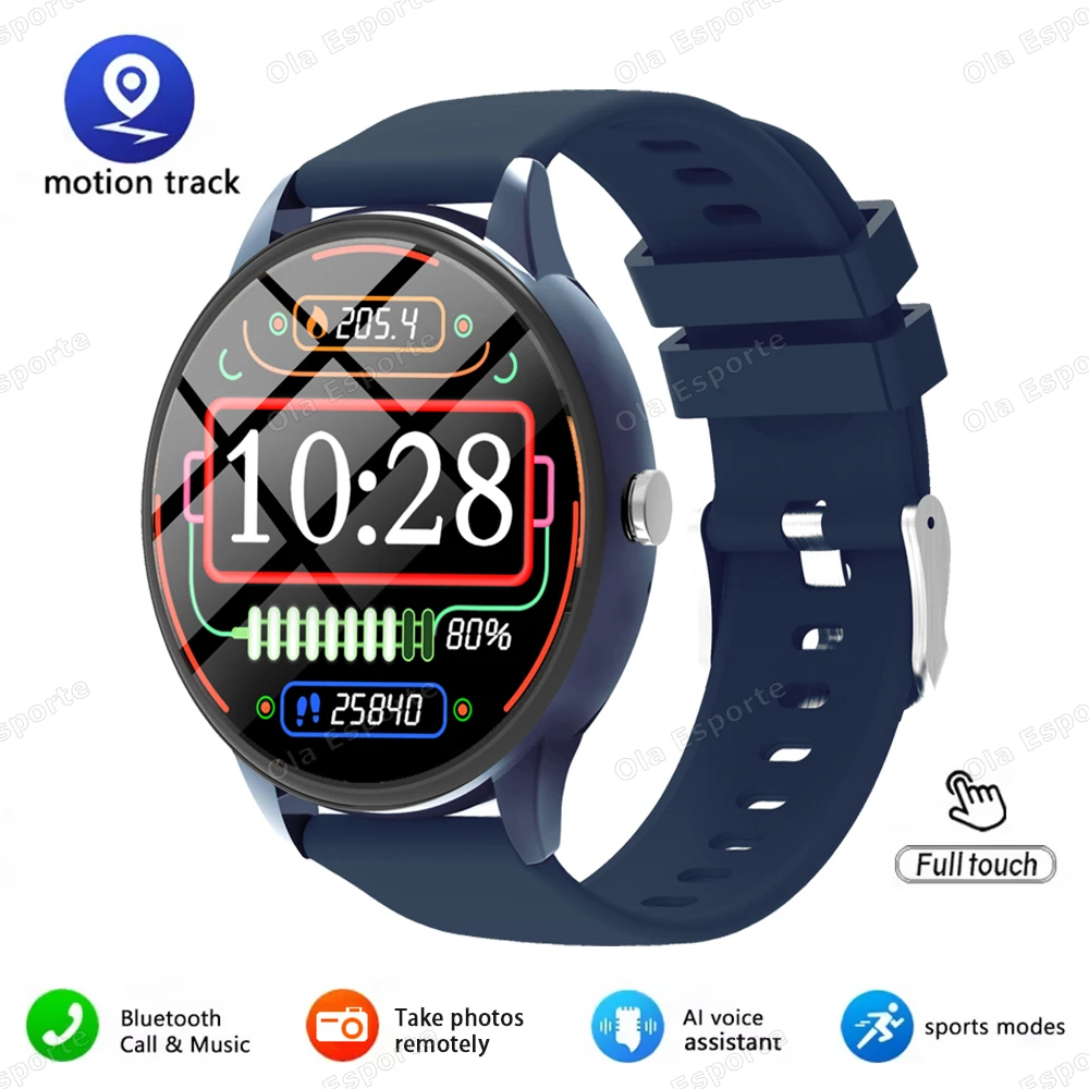 Smartwatch com Chamadas Bluetooth e Monitoramento de Saúde MDUG (azul)