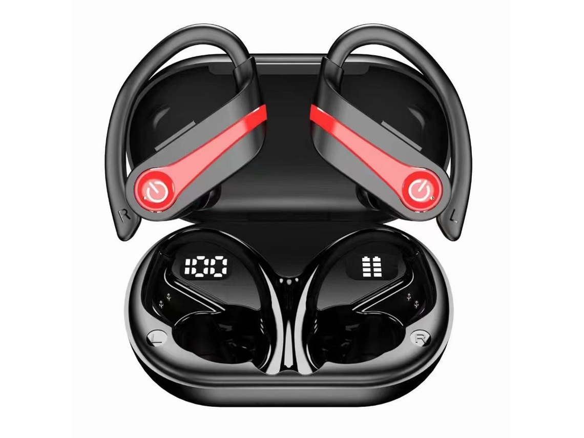 Auriculares Sem Fio Fios Corridas YIZHOOD Bluetooth à Prova de Água Vermelho