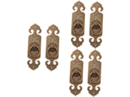 Conjunto De 6 Puxadores Com Design Retrô Antigo Para Móveis E Armários.