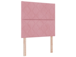 Conjunto 1 Cama Box Vidaxl Rosa Veludo (90 X 200 Cm)