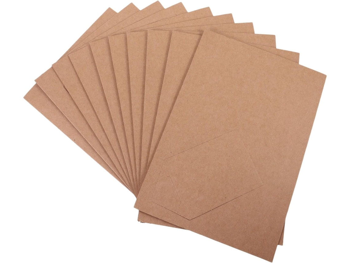 Conjunto 10 Porta Retratos Elegantes Delicados Papel Kraft Marrom Decoração Estar Escritório Sala GOKOCO