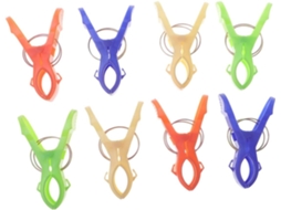 Conjunto de 8 alfinetes de plástico Supvox para toalhas e colchas, com núcleos vibratórios, multifuncionais para uso externo.