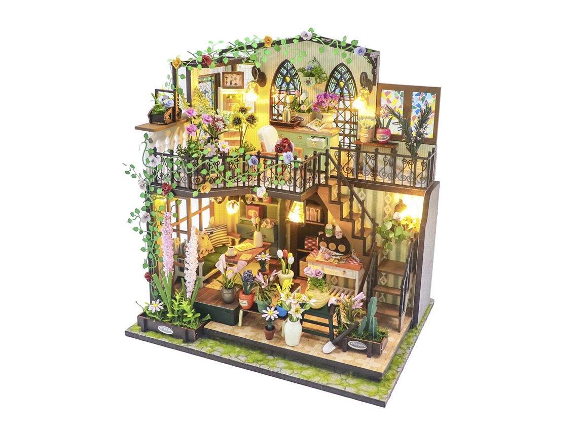 Maquete 3d Da Casa Das Flores De Darcy, Com Luzes Led. 22x17x24 Cm.