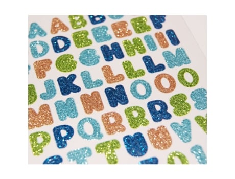 69 Adesivos Alfabeto Tons de Azul Glitter 0,8 Cm GLOBAL GIFT