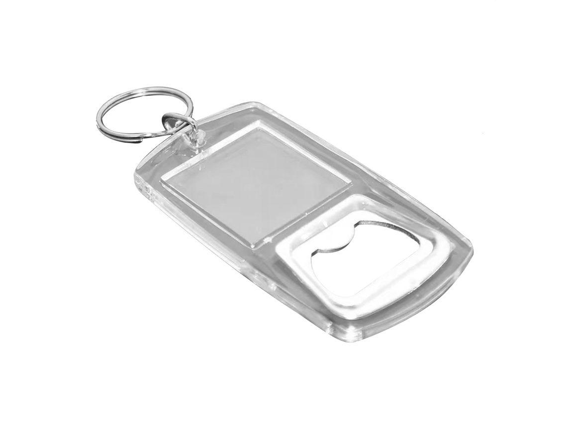 Nova Line 50pcs Chaveiro Abridor de Garrafas de Cerveja Acrílico Metal Plano Portátil Multifuncional