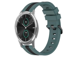 Lurelia Pulseira De Silicone Bicolor Vertical Garmin Garminmove Luxe 20 Mm, Verde E Preta