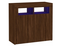 Sideboard, Sideboards Vidaxl Marrom Madeira Processada (80 X 35 X 75 Cm)