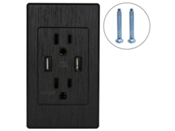 Laxiscreed Painel Em Acabamento Escovado Para Pc Com Tomada Us 125v 15a E Porta Usb 5v 4200ma