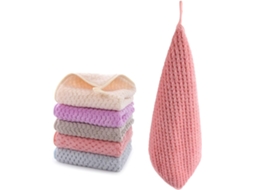 Toalhas de 25 X 25 Cm com Alça para Pendurar, Secador de Mãos para Cozinha e Banheiro, Pacote com 5 Unidades. Superabsorventes e Macias AQUAFORGE