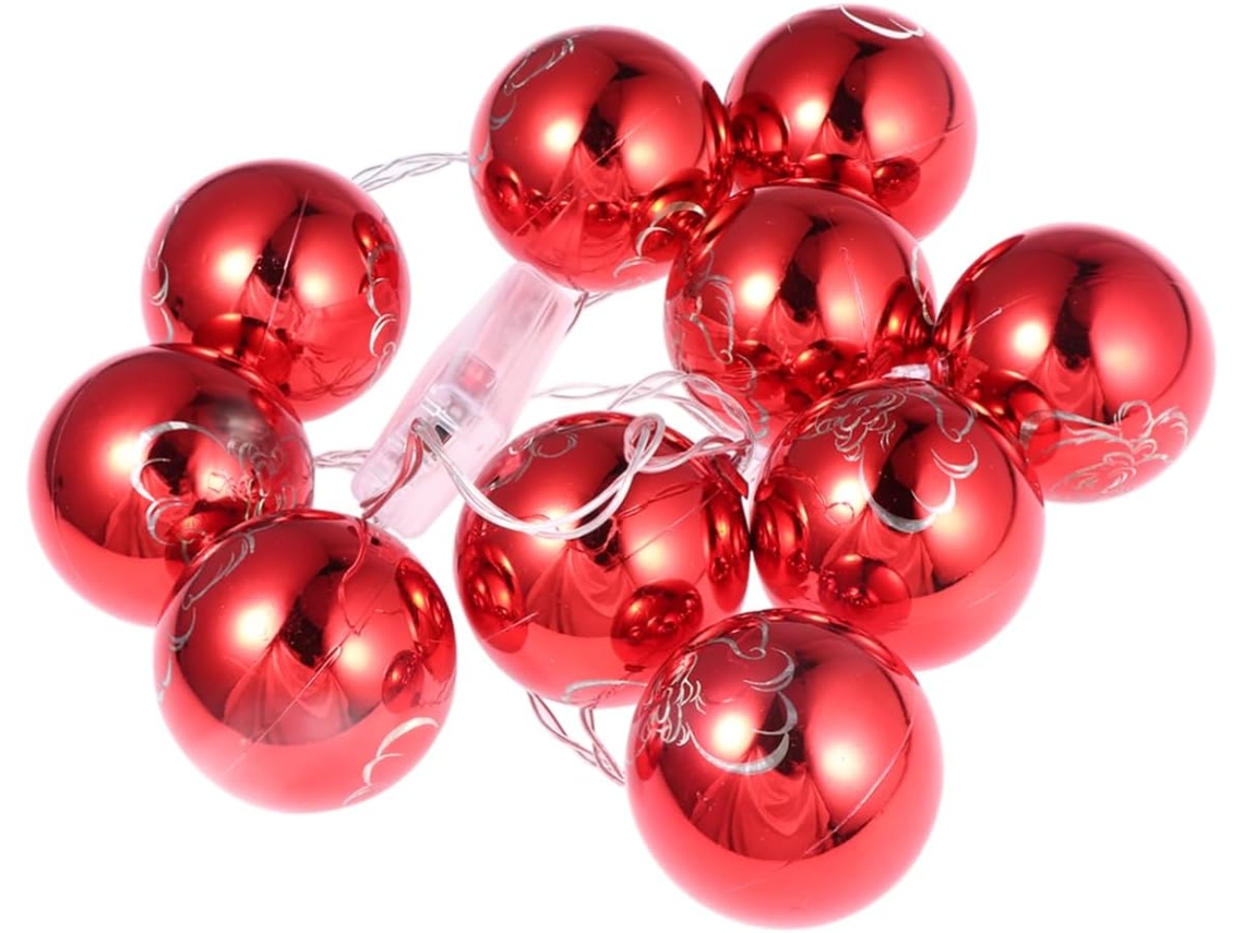 Cordão De Luzes De Natal Em Led Com 10 Balões, 1,5 M, Para De Festas Internas E Externas, A Bateria, Gokoco