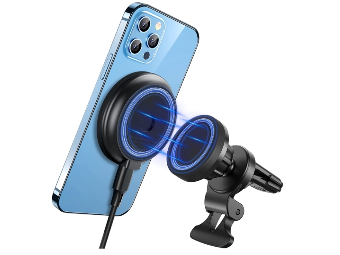 Carregador Carro Sem Halolock Shift Magsafe Modos Carregamento YIZHOOD Preto
