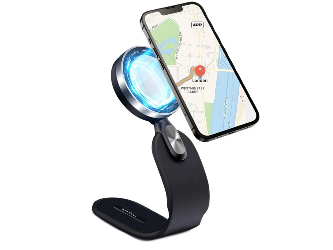 Suporte Carro Mag Safe Car Mount Painel Universal Curvo Yizhood Magnética Preto
