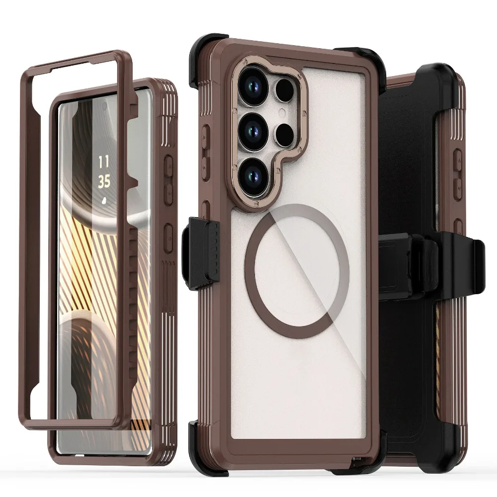 (dourado, Galaxy A26) Capa Protetora Magnética À Prova De Choque, Compatível Com Samsung, Com Clipe.