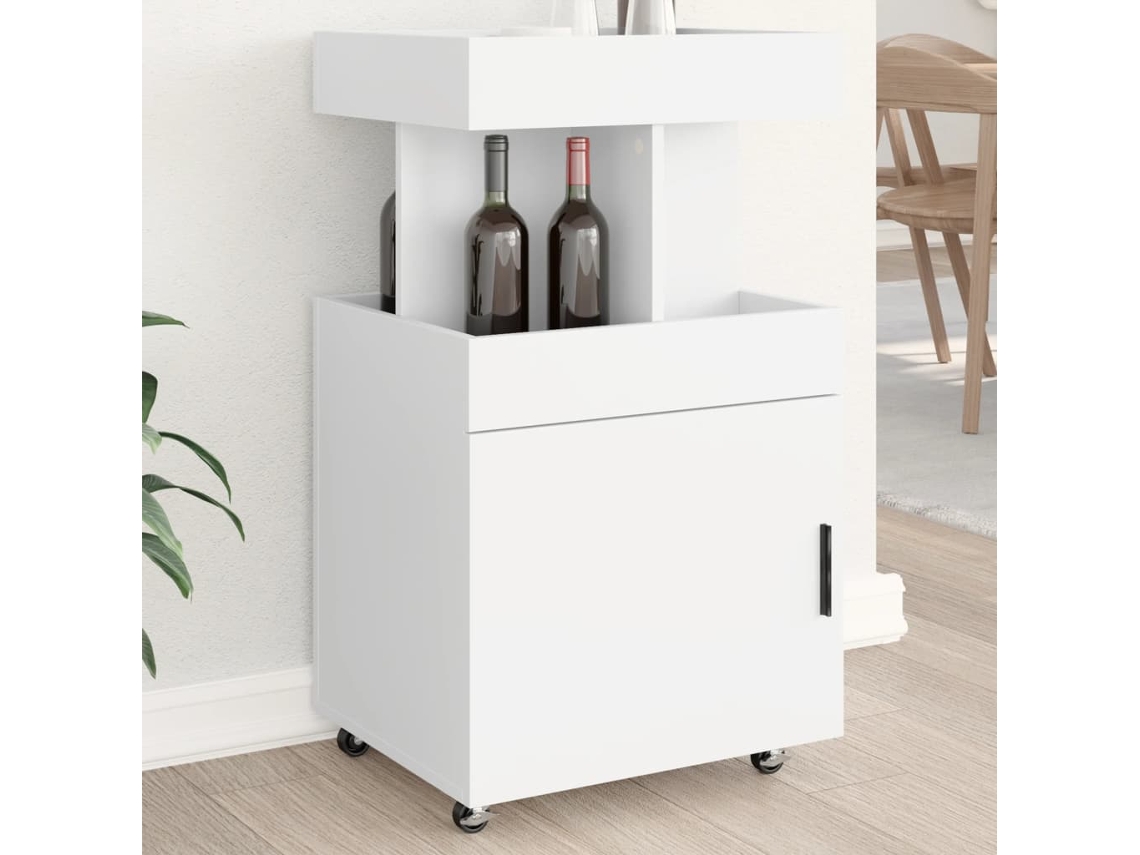 Vidaxl Carrinho De Bar 50x41x89 Cm Derivados De Madeira Branco
