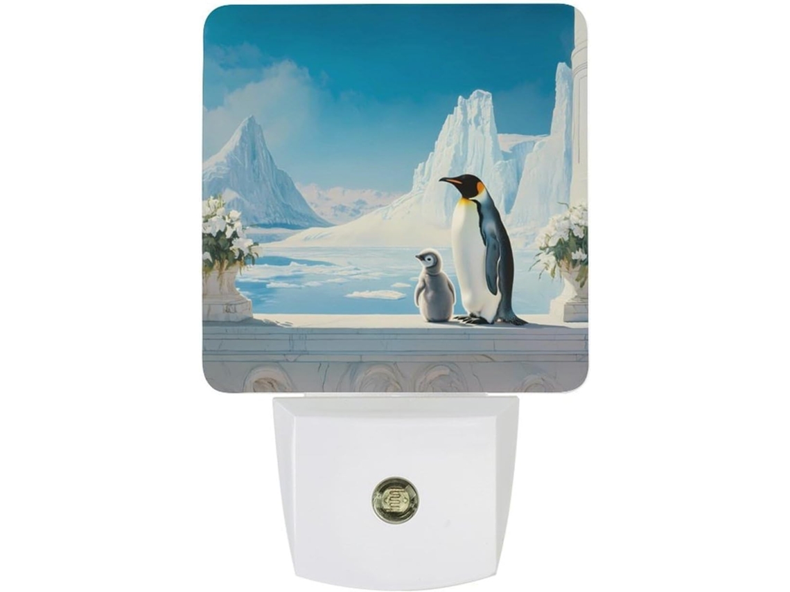 Pinguins são luminária noturna de inverno com sensor crepuscular