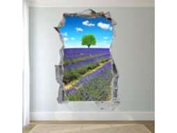 Adesivos De Parede 3d Com Céu Azul E Campo De Lavanda Para Decoração De Quarto, Escritório E Casa.