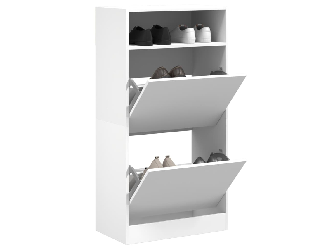 Vidaxl Sapateira 60x34x116 Cm Derivados De Madeira Branco