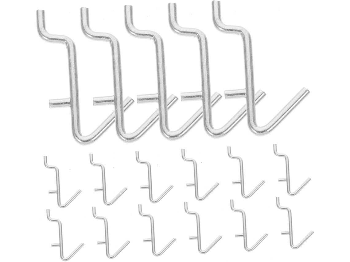 Conjunto De 20 Ganchos Metal Para Painel Perfurado, Acessórios Organiz