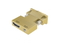 Adaptador De Áudio Digital Para Analógico 1080p Hdmi Para Vga Cabo Conversor De Vídeo Para Pc Laptop Caixa De Tv Projetor Dourado*
