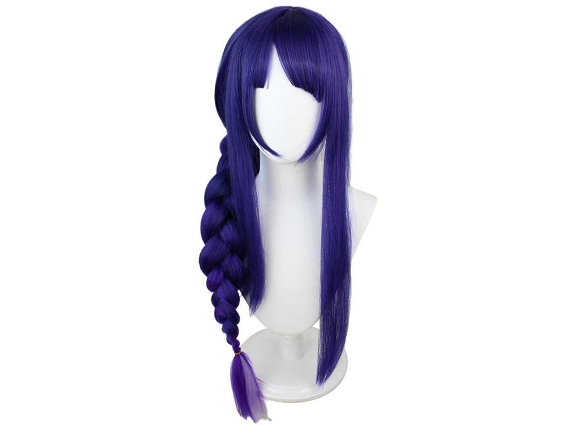 Peruca Genshin Impact Thunder General Peruca Roxo Escuro Cuich