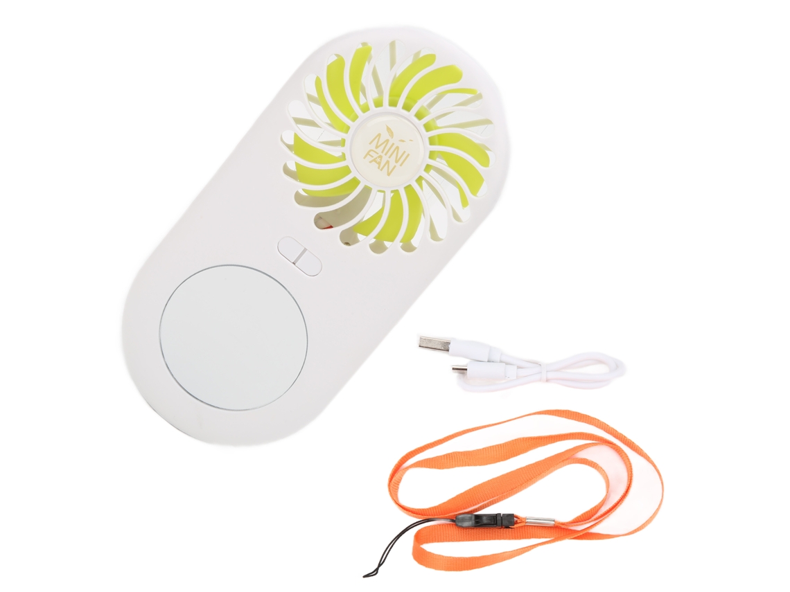 Ventilador Portátil Mini com Espelho Recarregável Usb Verde