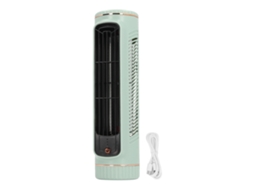 Ventilador de Mesa Sem Pás Resfriador 3 Velocidades Silencioso Recarregável para Quarto Escritório Verde