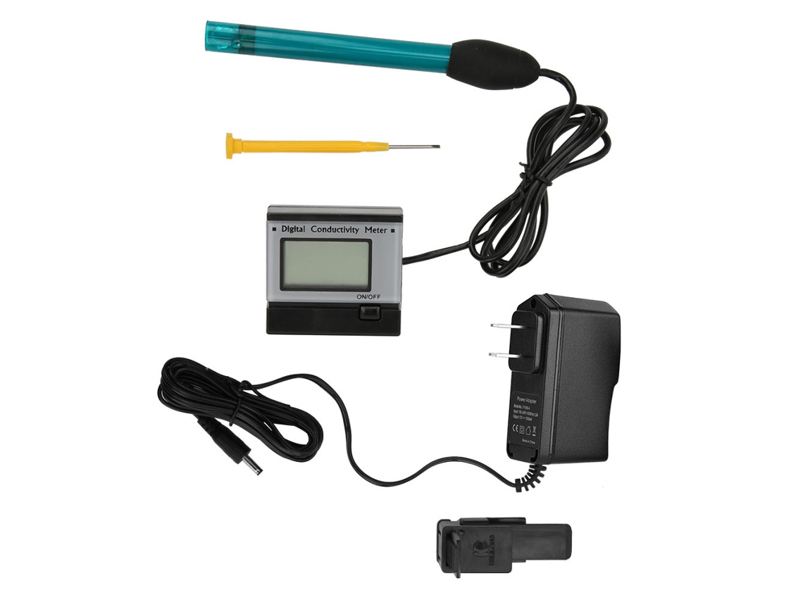Yuru testador de Qualidade da Água Ec Medidor Condutividade Elétrica Lcd 0 199.9ms/cm com Adaptador Us Plug 110v
