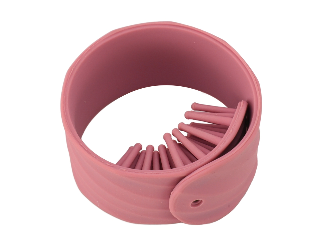 2026 peine Pulsera de Silicona para Cabelo com Massagem Desembaraçadora Ferramenta de Cuidado Estilista Rosa Portátil