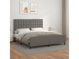 Vidaxl Estrutura Cama C/ Cabeceira Couro Artificial 160x200cm Cinzento