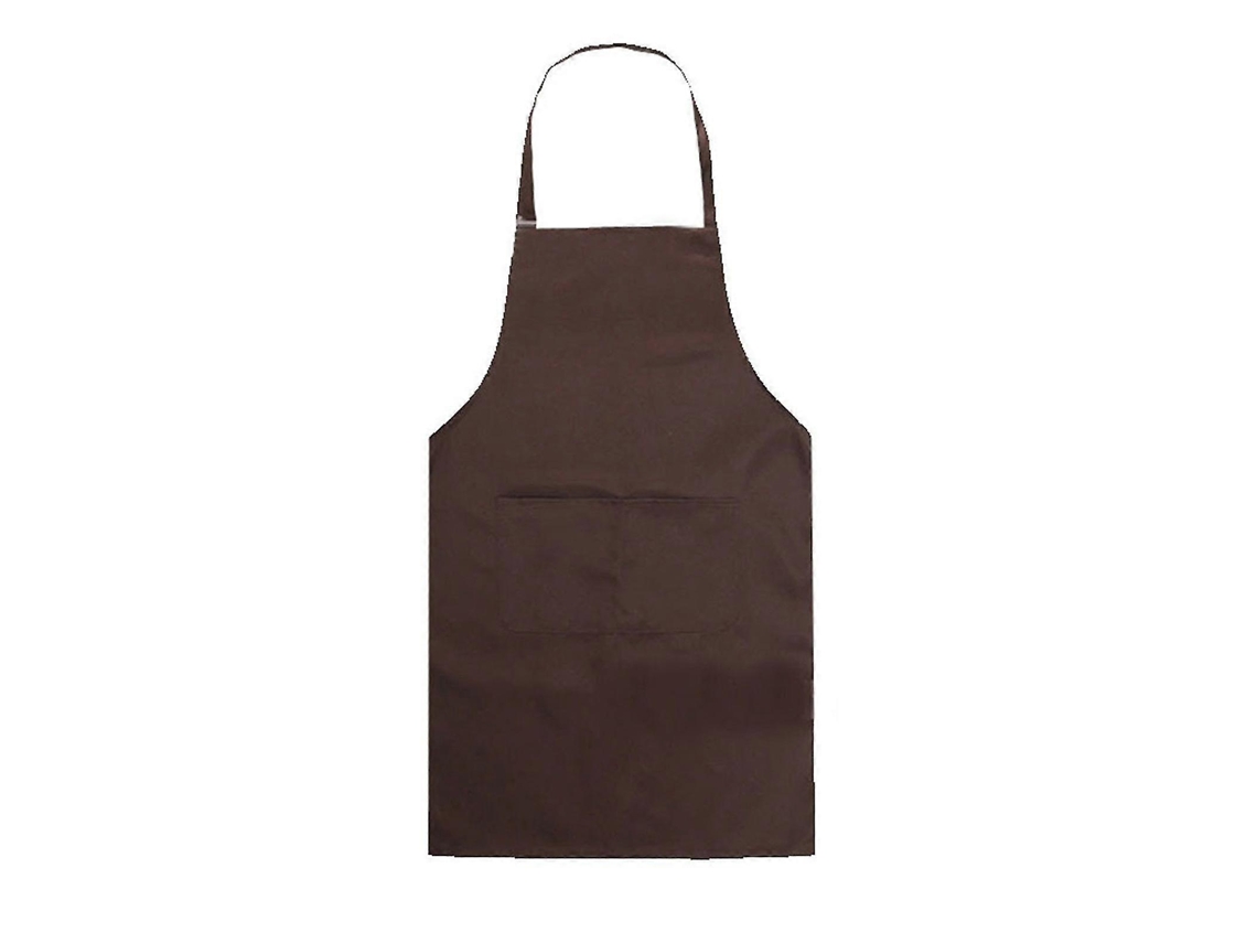 Delantal Plano com Bolsos para Cozinha Chef Artesanato Confeitaria Adulto de Poliéster Café