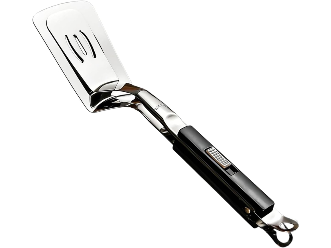 Espátula E Pinça Para Grelhar, Utensílio De Aço Inoxidável Para Virar Alimentos Concha E Pinça