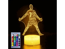 Luminária Noturna 3d de Futebol com Ilusão Ótica, 16 Cores Mutáveis, Decoração de Mesa, Base Plana em Acrílico Abs, Cabo Usb, Brinquedo BRILVIBERA