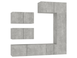 Tv Cabinet Set, Tv Cabinet Sets Vidaxl Cinzeto Madeira Processada (n/a)