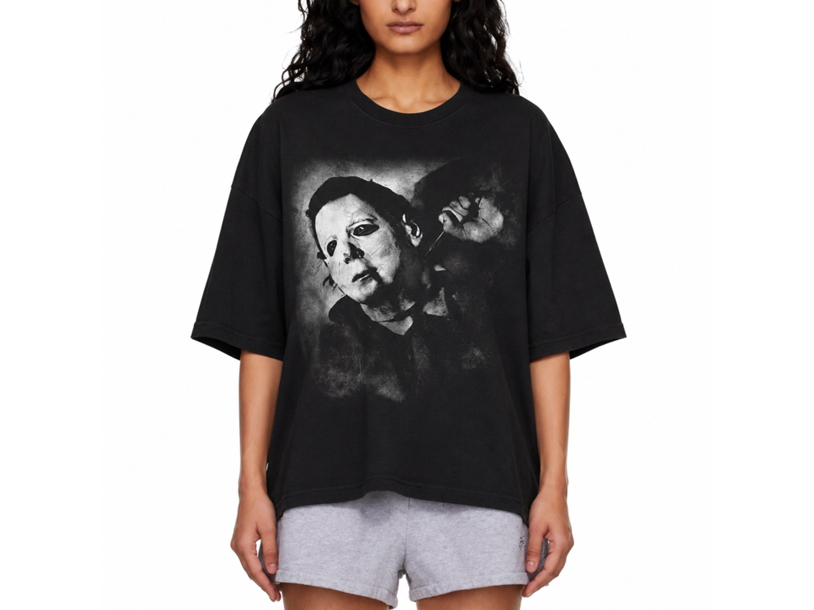 Rockinstone Halloween Needle Cracked Black Adult T-shirt Size:xxl