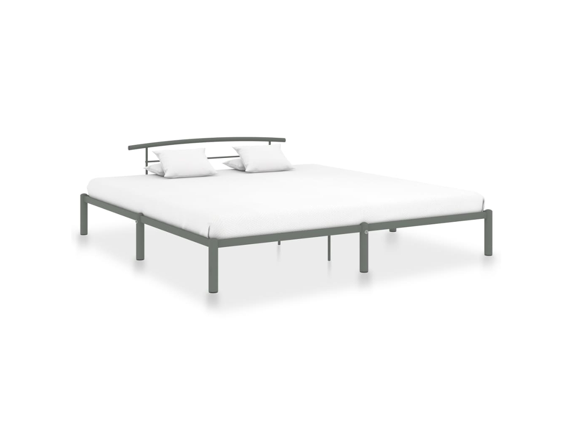 Estrutura De Cama Vidaxl Cinzeto Metal (200x200 Cm)