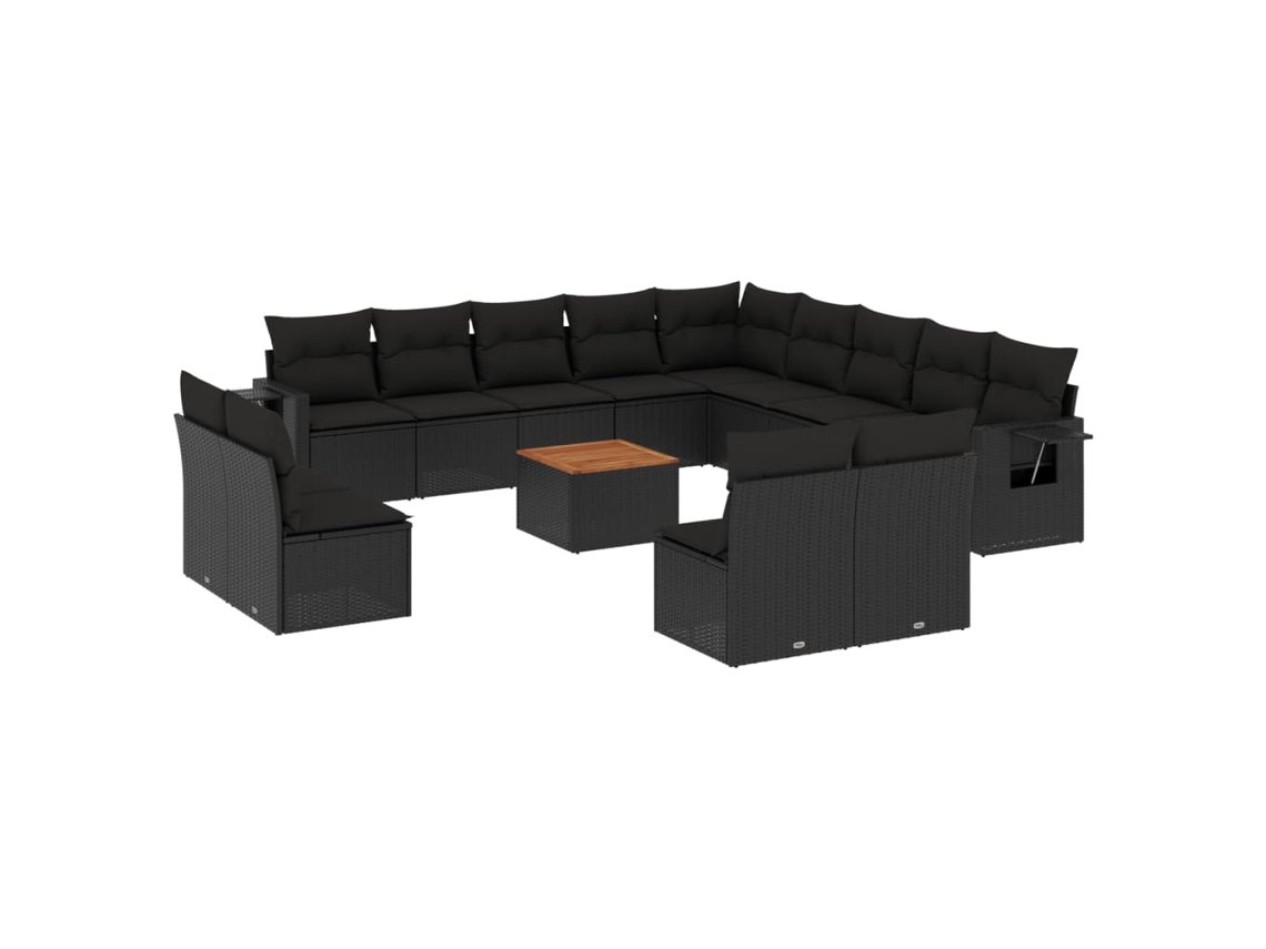 Garden Sofa Set, Garden Sofa Sets Vidaxl Preto Rattan / Vime (n/a)