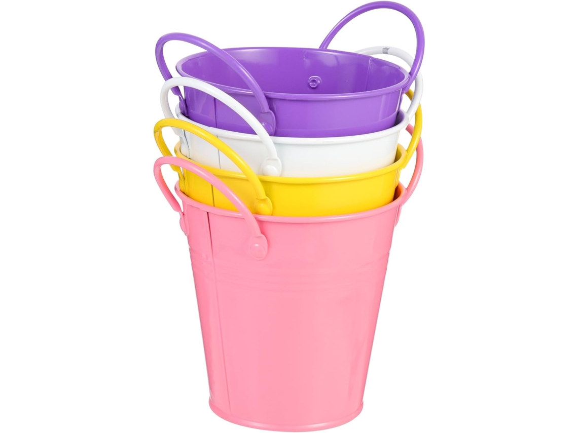Kit de 4 Vasos de Ferro com Duas Orelhas, Maleáveis para Plantio e Decoração no Jardim e na Sala de Estar CHABERLU