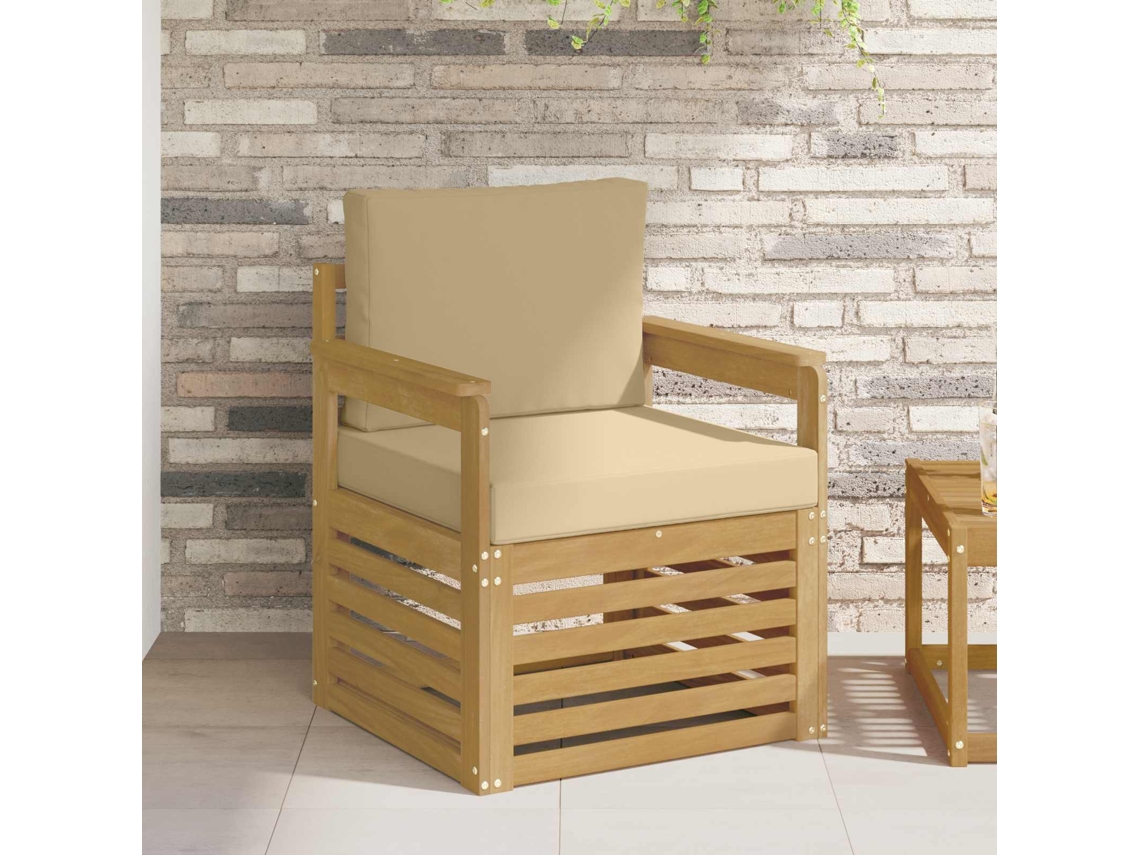 Vidaxl 2 Peça Conjunto De Sofás Para Exterior Poliéster Branco E Bege