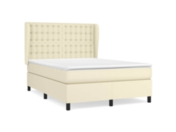 Box Spring Bed, Box Spring Beds Vidaxl Creme Couro Artificial (140 X 190 Cm)