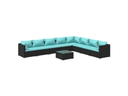 Garden Lounge Set, Garden Lounge Sets Vidaxl Preto Rattan / Vime (n/a)