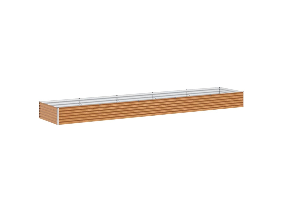 Conjunto 1 Cama De Jardim Vidaxl Castanho Aço (485 X 100 X 36 Cm)