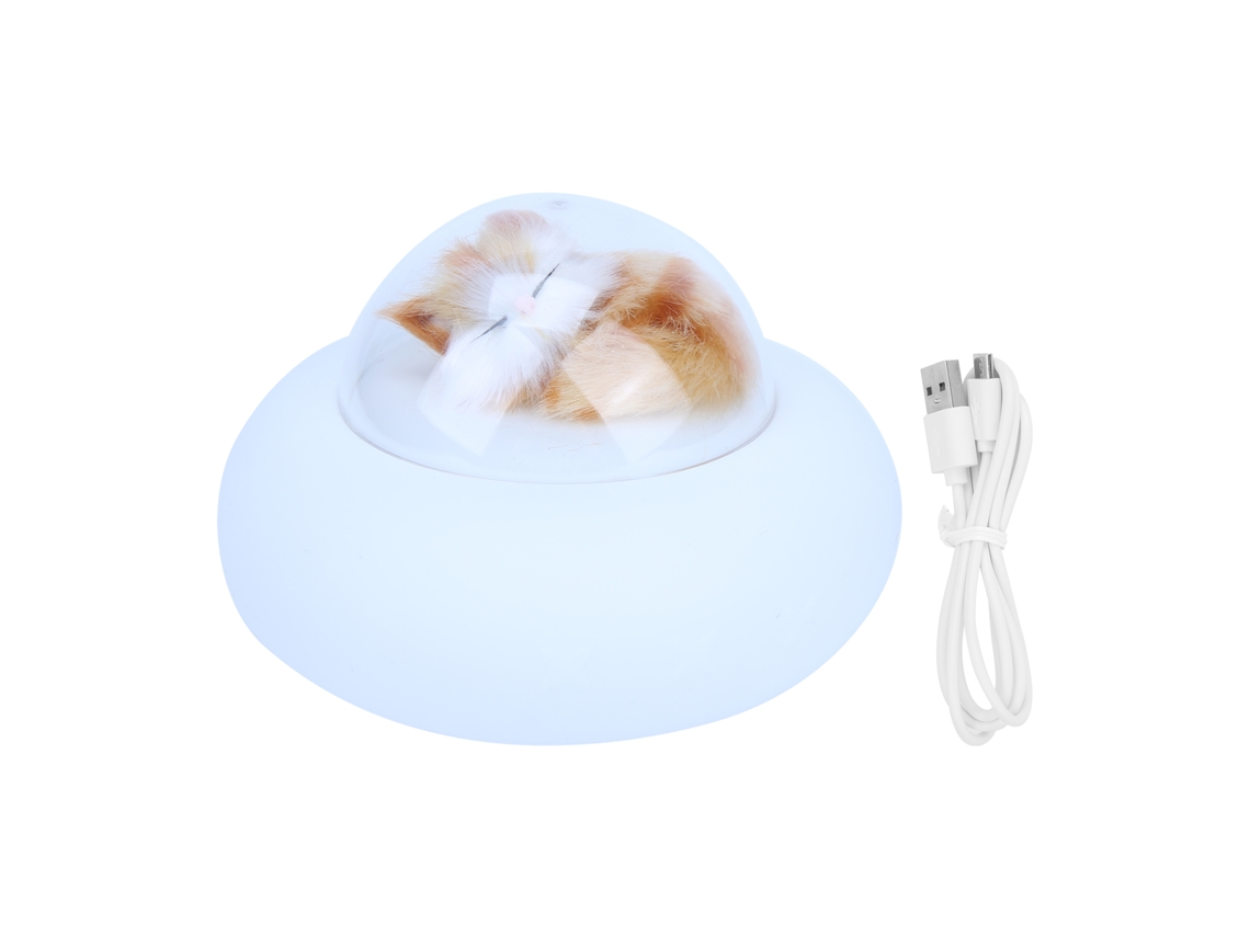 Luz Noturna De Toque De Silicona Recargável Com 7 Cores Led Para Decoração De Quarto Gato