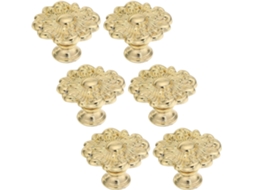 Kombuida Conjunto De 6-puxadores Em Liga Zinco Com Estrutura Sólida, Design Floral Vintage E Fácil Instalação Para