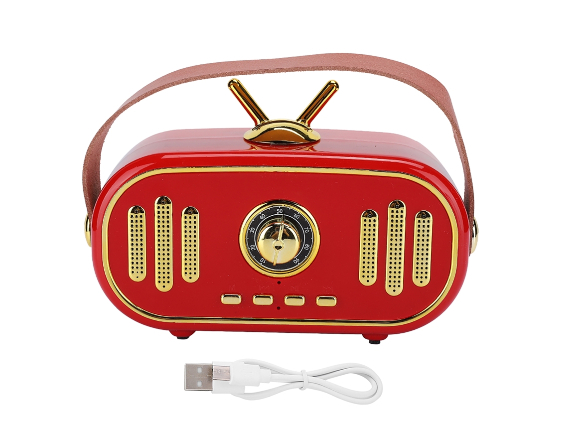Aetheria alto falante Bluetooth Retro Portátil Mini Sem Fio Recarregável Player de Música Vermelho