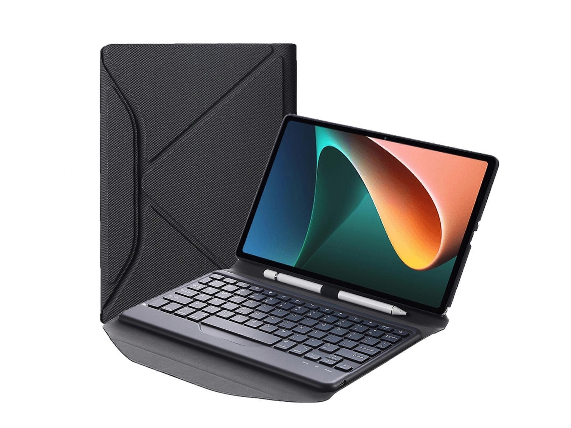 Capa De Couro Com Textura De Diamante B0n5 Para Teclado Bluetooth Com Suporte Traseiro Triangular Para Xiaomi Pad 5 / 5 Pro