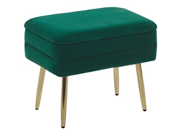Banco Em Veludo Com Pés Dourados Elegantes Beliani Odessa De Veludo Verde Escuro 49x34x43