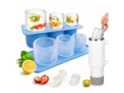 Tabuleiro De Gelo Em Silicone Para Caneca, Azul Claro, Fácil Remoção, Antiaderente