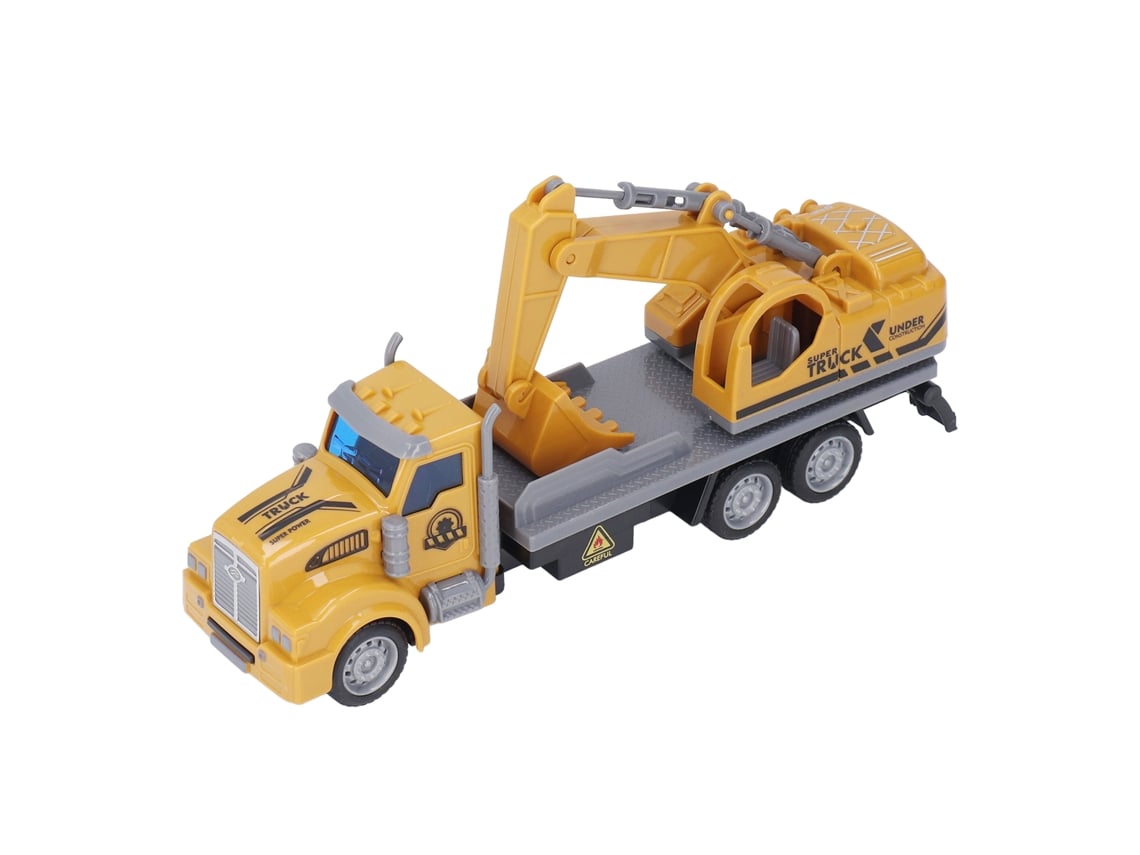 Ats brinquedo de Escavadeira Amarela 1:48, Veículo de Construção com Retorno Automático, Brinquedo Educativo para Crianças com Mais de 3 Anos